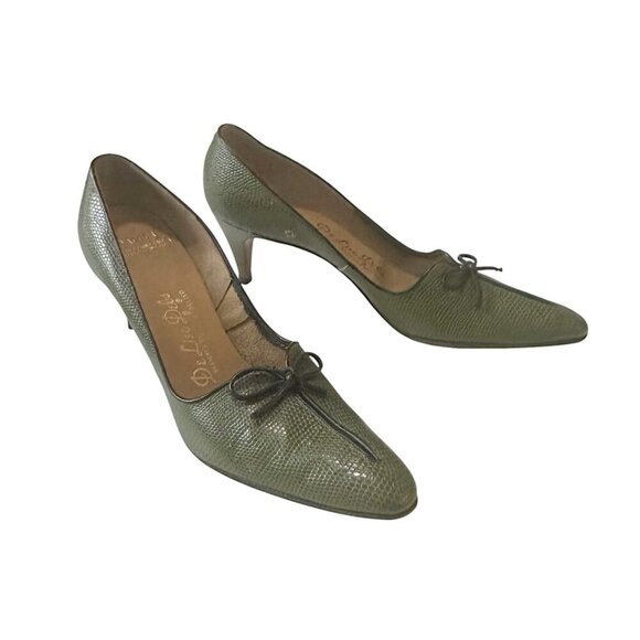 Vintage DeLiso Debs by Palter DeLiso Green Pumps, Size  7 AAA - Picture 4 of 16